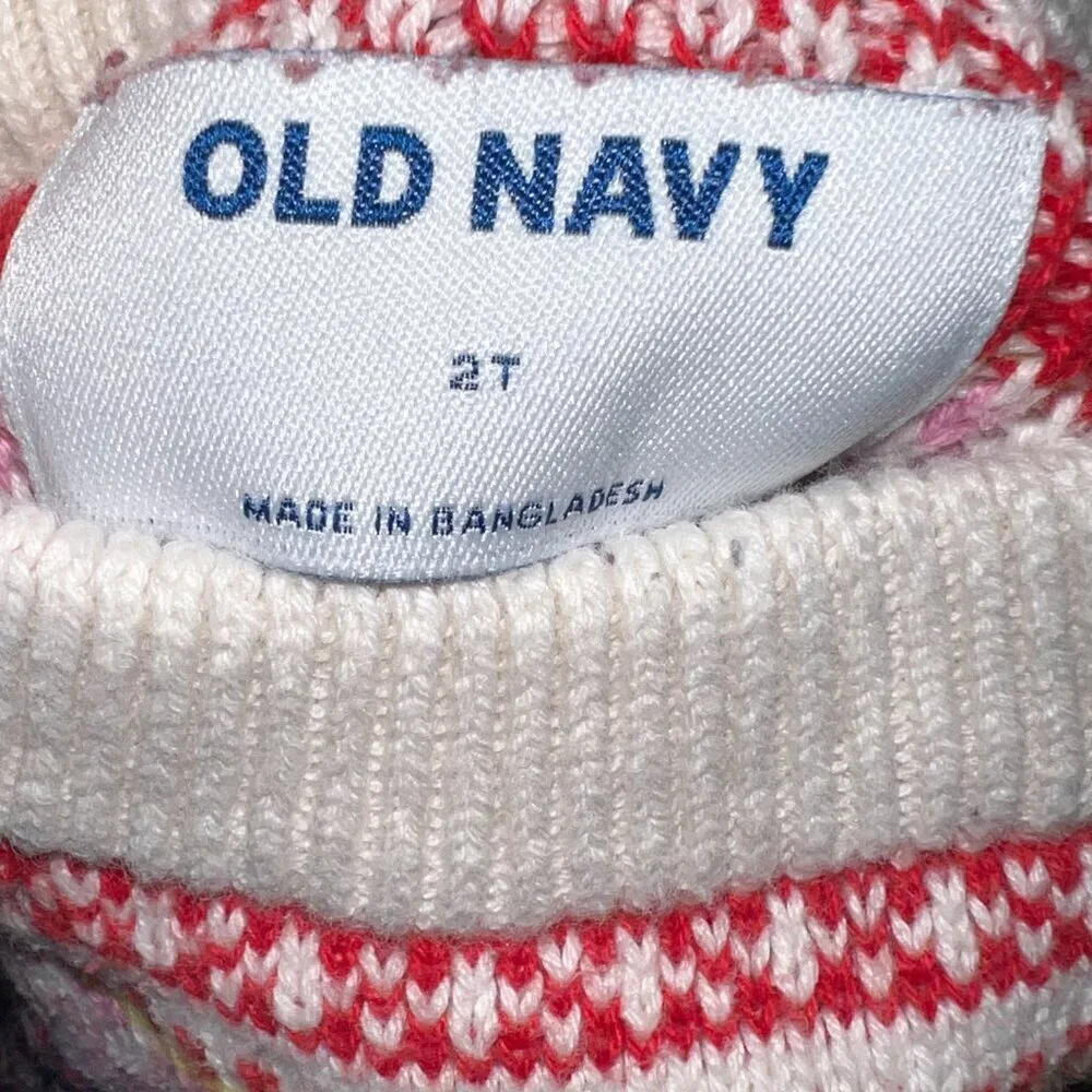 Set of 2 Old Navy Girl's Fair Isle Raglan Pullover Sweaters Size 2T - Picture 6 of 8